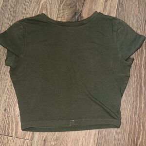 Soft Army Green Crop Top